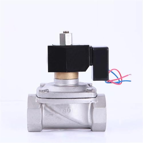 Électrovanne 1 1/2 pouces NPT 12VDC en acier inoxydable avec indicateur LED