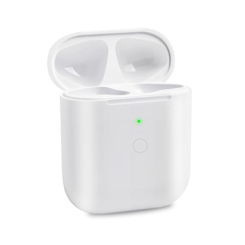 Charging Case Compatible with Air Pods 1 2 Gen Charging Case Replacement for Air Pod 1st 2rd Generation Charger Cases with Bluetooth Sync Pairing Button, Support Wired & Wireless, Without Earbuds