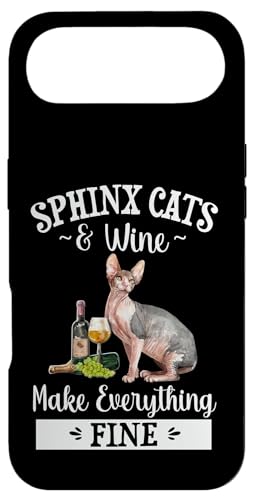 Carcasa para iPhone Air Womens Girls Funny Wine Fine Sphinx Cat Lover