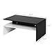 HOMCOM Modern Coffee Table, 2-Tier Rectangular Center Table with Storage Shelves for Living Room, Black/White