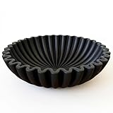 OAKOA Concrete Black Decorative Bowl for Home Decor - Black Bowl Decor - Modern Coffee Table Key Bowl for Entryway Table