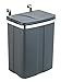 WENKO Tür-Abfalleimer, Mülleimer zum Einhängen an Schubladen- und Schranktüren, geeignet für Badezimmer und Küche, ohne Bohren, aus Kunststoff und Stahl, Füllmenge 12 l, 26 x 34 x 17 cm, Grau