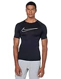 NIKE M NP DF Tight Top SS T-Shirt, Mens, Black/White