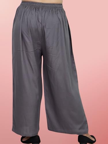 Image of Women's Solid Rayon Palazzo Pants Regular Palazo