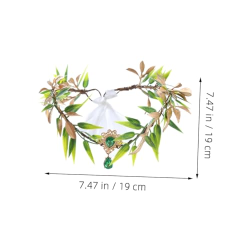 Cheveux vert plastique forme feuille pour serre-tête de mariage délicat