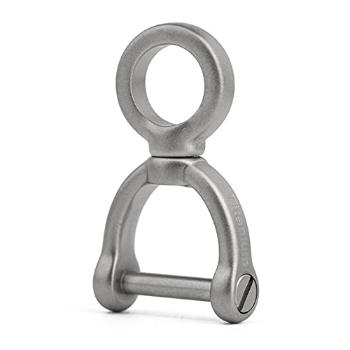 TISUR Titan Swivel D-Ringe mit Schraube Schäkel Hufeisen U-Form Schlüsselanhänger DIY mit Drehgelenk Leder Handwerk Geldbörse 1 Stück, Silber (silber), Small Cover