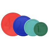 Pyrex (1) 326-PC 4Qt Red, (1) 325-PC 2.5qt Cadet Blue, (1) 323-PC 1.5qt Sun Bleach Turquoise, (1) 322-PC 1qt Green Lids - Made in USA