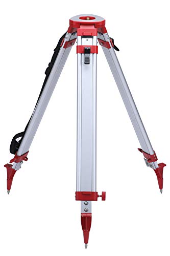 Surveying Tripod, Aluminum Survey Tripod with 5/8-Inch 11-Threaded Flat Head Quick Clamp for Total Station Theodolite Auto level (AT10)