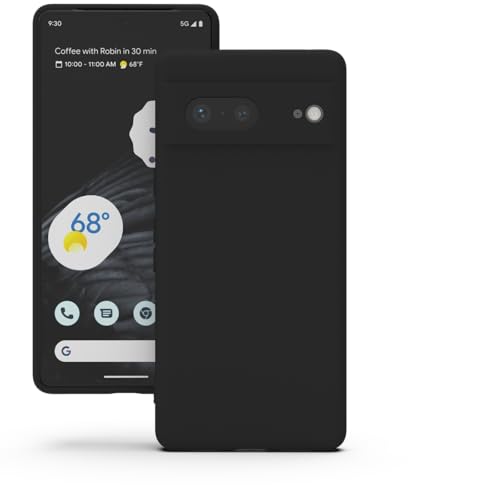 Image of YATWIN Silicone Back Case for Google Pixel 7, Soft-Touch Phone Back Cover for Google Pixel 7 - Black
