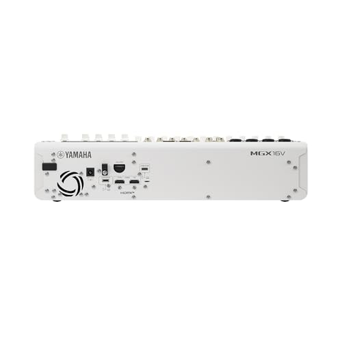 Image of Yamaha MGX16V 22ch Digital Mixing Console, Dual USB-C Audio /Video Interface, Includes Cubase Al, WaveLab Cast LE, Basic FX Suite and Steinberg Plus Software Bundle, White MGX16V W