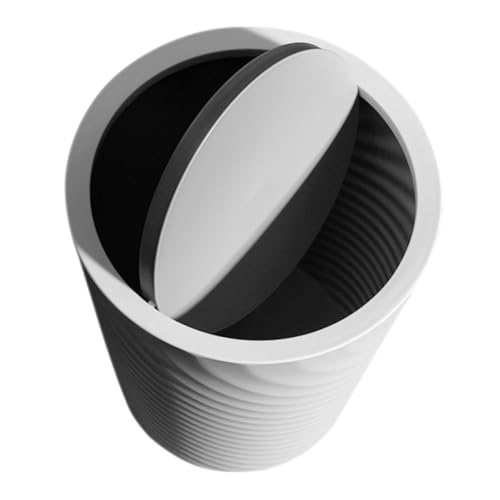 DIKACA Cubo de Basura de Plástico con Tapa Abatible 12L Grande Color Gris Papelera Doméstica para Baño Cocina Oficina y Sala de Estar Accesorio Práctico Hogar