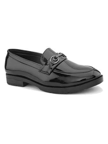 Image of STANPHORD Mens Loafers Textured Formal Slipon Loafers with Metal Accent for Party & Formal Occasion