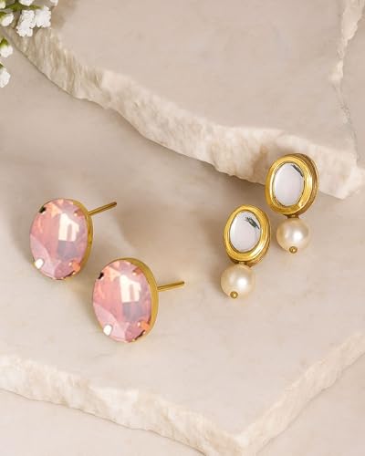 Image of Mansiyaorange Chunky Earrings Tops Stud For Women & Girls