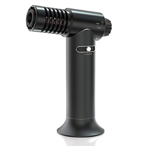 Multipurpose Butane Torch, MDee Kitchen Culinary Torch, Refillable Lighter, Adjustable Flame Blow Torch, with Safty Lock, Perfect for Baking, Welding, DIY Crafts and more(Black,Gas Not Included)