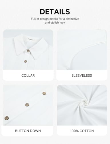 Bsubseach Cotton Beach Cover Up for Women Button Down Sleeveless Shirt Dress Swimsuit Coverup 2025 Summer Mini Dresses2