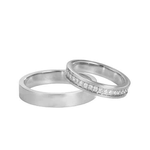 Couple Ring Sets for Her and Him with Moissanite/Diamond 925 Sterling Silver 10K 14K 18K Gold Couple Wedding Promise Engagement Rings Set for Men and Women Free Engraving4