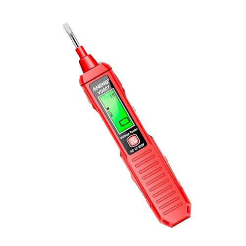 IOIUSKKU Probador de tensión inteligente tipo bolígrafo para detección de puntos interrupción en la línea eléctrica doméstica (rojo), Rojo, 16.64 x 2.96 x 1.8 cm