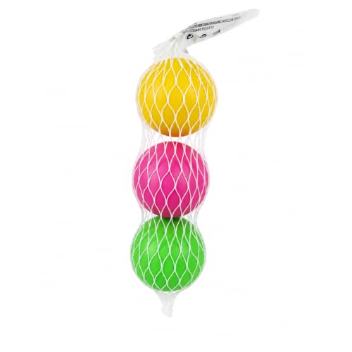 MUNTRADE Pack 3 Pelotas de Repuesto para Palas de Playa | Pelotas Ligeras Amarillo, Rosa y Verde | Ideales para Playa, Piscina, Jardín y Juegos al Aire Libre | Accesorios para Raquetas