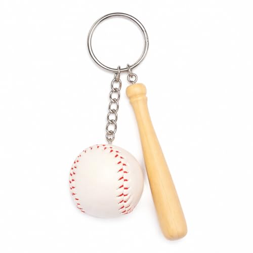 Kcrygogo Leather Baseball Bat Keychain for Boys and Gifts