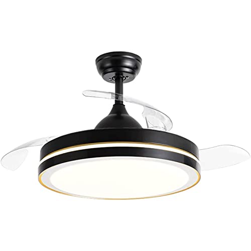 ZQDUFEA Ventilador de Techo con atenuación Continua, con Ajuste de Velocidad del Viento de 6 velocidades Reversible con Poste de extensión de 12,5/20CM, Ventilador con Luz