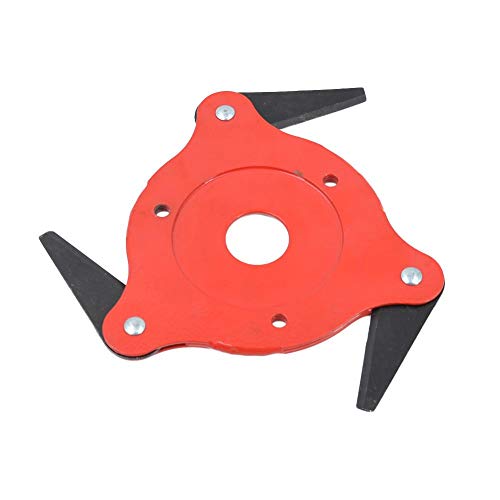 thorityau Trimmer Head, Steel Brush Cutter Blade Weed Eater Trimmer, Lawn Mower Head, 3 Mower Saw Blade, Grass Weed Eater Brush Cutter Tool (red)