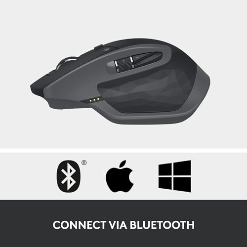Image of Logitech MX Master 2S Bluetooth Edition Wireless Mouse, Multi-Surface, Hyper-Fast Scrolling, Ergonomic, Rechargeable, Connects Up to 3 Mac /PC Computers