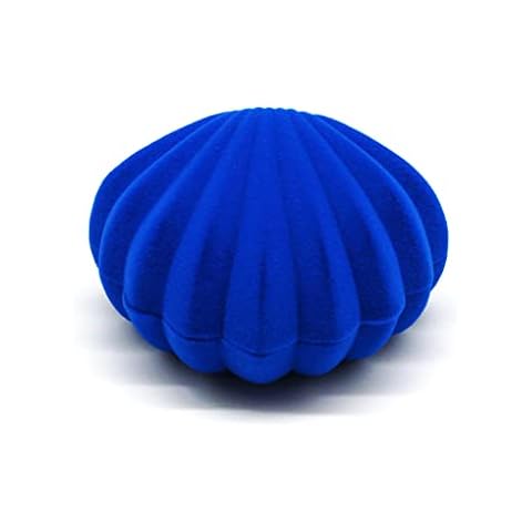 VENNSDIYU Shell Shape Jewelry Box Surprising Earrings Bracelet Ring Case Pendants Ornament Portable Boxes for Proposal Wedding Engagement, Blue Cover
