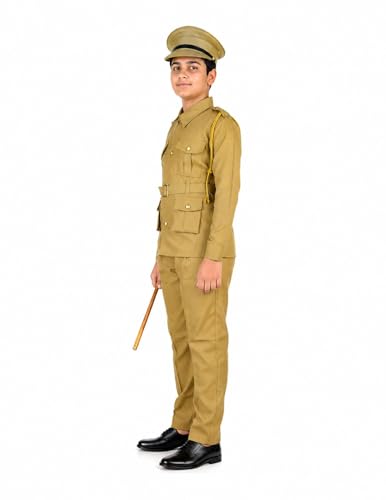 Image of BookMyCostume Premium Fabric Indian Police Commissioner Profession Community Helper Kids Fancy Dress Costume 9-10 years