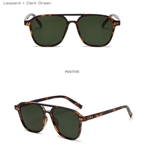 Lunettes de soleil double pont à rivets rétro et verres dégradés chics