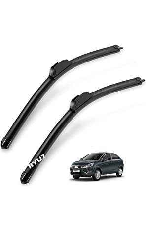 Image of Aerodynamic Design Frameless Wiper Blades Compatible with Tata Zest, Size- 24 inch 14 inch (Pack of 2)