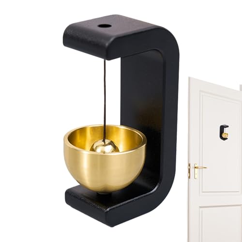 Campanilla de viento en forma de c puerta de madera de campanilla colgante de puerta magnética timbre de timbre de metal con autoadhesivo para abrir puertas durante la entrada