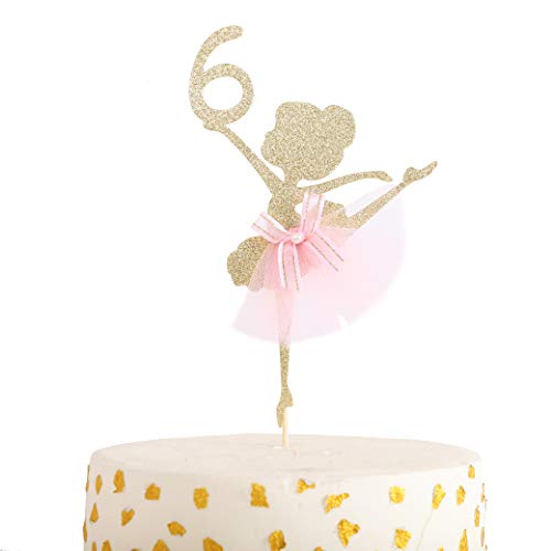 Ballet Cake Topper 6to9 Years Old - Ballerina, Birthday Cake Topper, Ballet Birthday Party, Dancing Princess Birthday Party, Birthday Party Cake Decoration Ballet Cake . (Ballet Cake Topper 6)