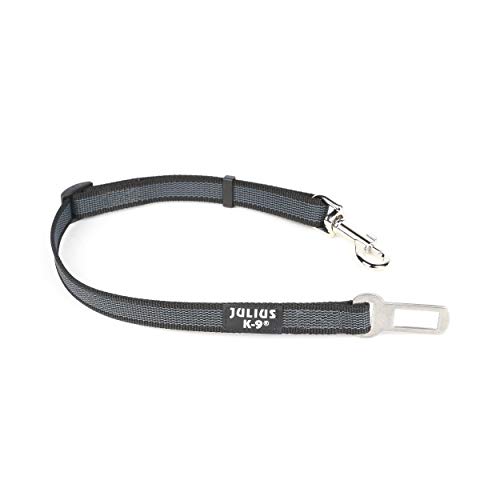 JULIUS K-9 16SGA-P-2 Color & Gray Sicherheitsgurt Adapter für Hunde, Größe: 2, schwarz-grau