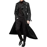 abrigo negro cruzado hombre características: gabardina de manga larga, diseño de botones cruzados. bolsillos con costuras diagonales. Almacenamiento práctico y seguro de sus artículos pequeños, cinturón ajustable. cómodo y elegante. puede dejar una impresión inolvidable en las personas que lo rodean.
