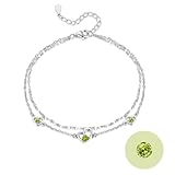 PHNIBIRD ペリドット ブレスレット レディース 人気 8月誕生石 【幸せを運ぶ3つのハート】シルバー925 金属アレルギー対応 ブレスレット 2連 チェーン 普段使い シンプル 記念日 誕生日プレゼント 20代 30代 40代 女性 バレンタイン ギフト ホワイトデー お返し 入学式 卒業式