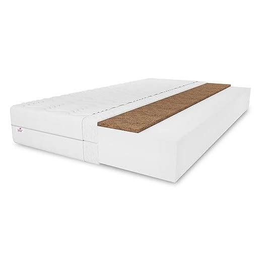 Matelas en mousse de coco Sylver 90 x 200 cm, hauteur du matelas : env. 20 cm, dureté H3/H4, couleur : aloe vera, mousse très flexible avec housse