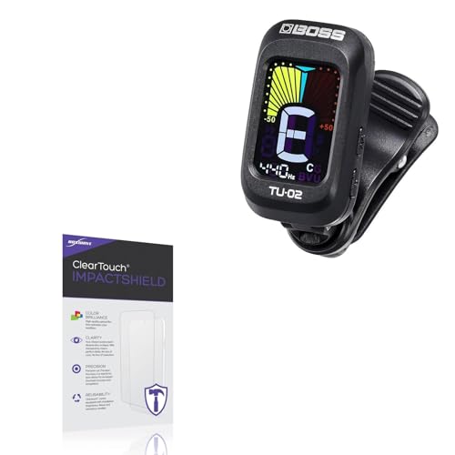BoxWave Screen Protector Compatible with BOSS TU-02 Clip-on Tuner - ClearTouch ImpactShield (2-Pack), Impenetrable Screen Protector Flexible Film