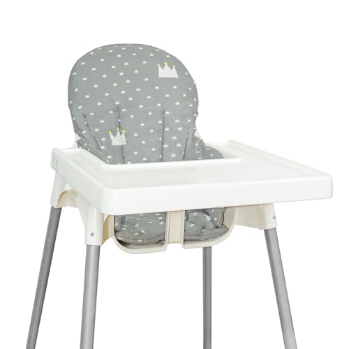 Image of for IKEA High Chair Cushion, High Chair Pad for IKEA Antilop Highchair, Cotton Non-Slip, Soft, Baby Sitting More Comfortable (Gray Crown)