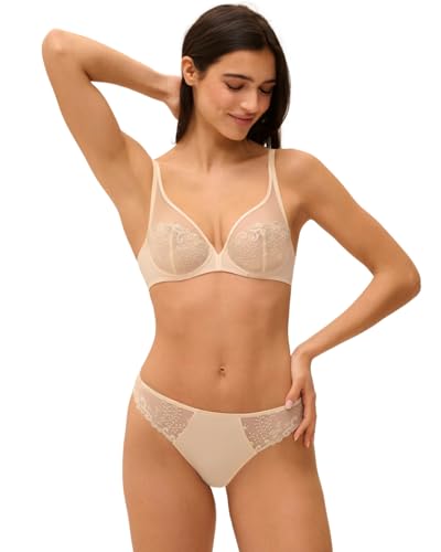 Simone Perele Délices Soutien-Gorge Sheer Plongeant Beige 90F