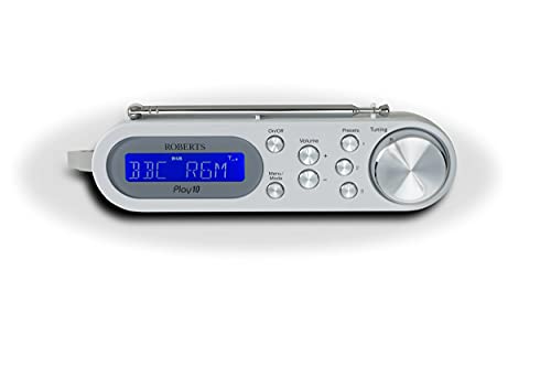 Roberts Radio PLAY10W Play10 DAB/DAB+/FM Digital Radio with Simple Presets - Portable Radio with Battery Option - White