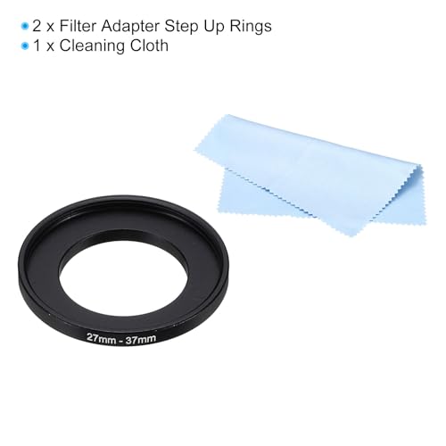 PATIKIL 27mm-37mm Metal Step Up Ring with Cleaning Cloth - Image 3