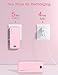 Portable Charger, 10000mAh PD20W Fast Charging Power Bank with Built-in Cables & Wall Plug, External Battery Pack with LED Display, Travel Essentials Battery Bank for iPhone, iPad, Samsung Fairy Pink
