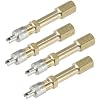 4pcs 50mm/1.97" Long Brass Auto Tire Valve Extension Adaptor Air Tyre Stem Extender Inflation Stright Bore for Car Truck Motorcycle Bike Mower Scooter Vehicle Components