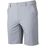Greg Norman Men's Flat Front Stretch Tech 9In Golf Shorts Grey 40