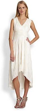 BCBGMAXAZRIA Women's Salma Deep VNeck Dress, Gardenia Combo, 2 at
