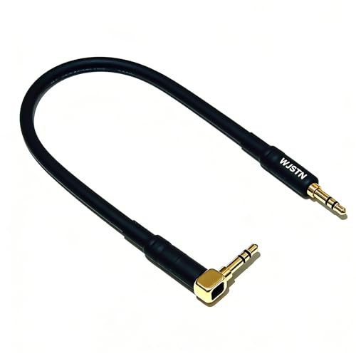 Cable de audio 3.5mm ángulo 90° a recto, 20AWG, 8 pulgadas miniatura 1