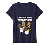 Damen Campen macht keinen Spaß ohne S'mores T-Shirt T-Shirt mit V-Ausschnitt