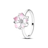 PANDORA Anillo de mujer plata flor de cerezo 194371C01, 52, Plata de ley, Sin piedra preciosa