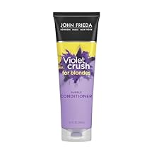 John Frieda Violet Crush Purple Conditioner, Purple Conditioner for Blonde Hair, Crushed Violet Pigments Neutralize Brassy Tones for Cooler, Brighter Blonde, 8.3 Oz