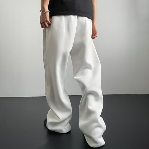Baggy Sweatpants Men Wide Leg Sweat Pants Elastic Waist Drawstring Loose Cotton Open Bottom Joggers Y2k Streetwear3